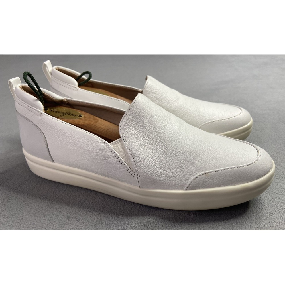 Vionic Sneaker Womens 9 White Penelope Slip-On Leather Casual Walking‎ Beach
